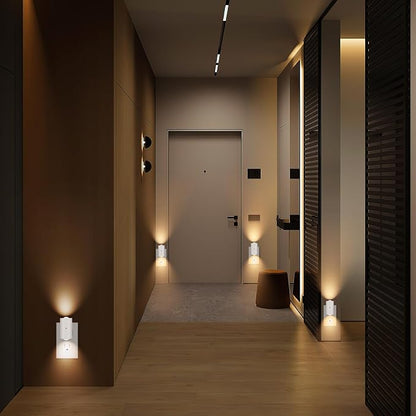 4 Pack Mini Dimmable LED Night Light, Plug-in Wall Light with Dusk to Dawn Auto On/Off, 180° Rotating Head, 3000K Soft White, 0-200 LM for Nursery, Hallway, Bathroom,Bedroom