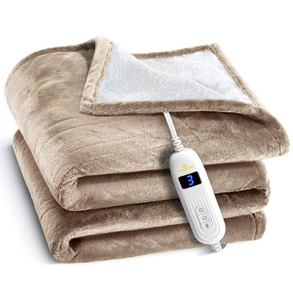 Medical king Heated Blanket, Machine Washable Extremely Soft & Comfortable Electric Blanket Throw Fast Heating with Hand Controller 10 Heating Settings & auto Shut-Off (Gray, 50 x 60)