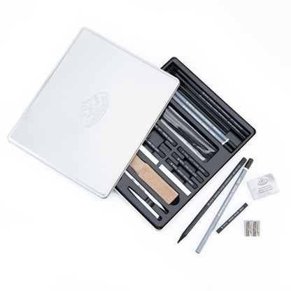 Essentials(TM) Medium Charcoal Art Set W/Tin