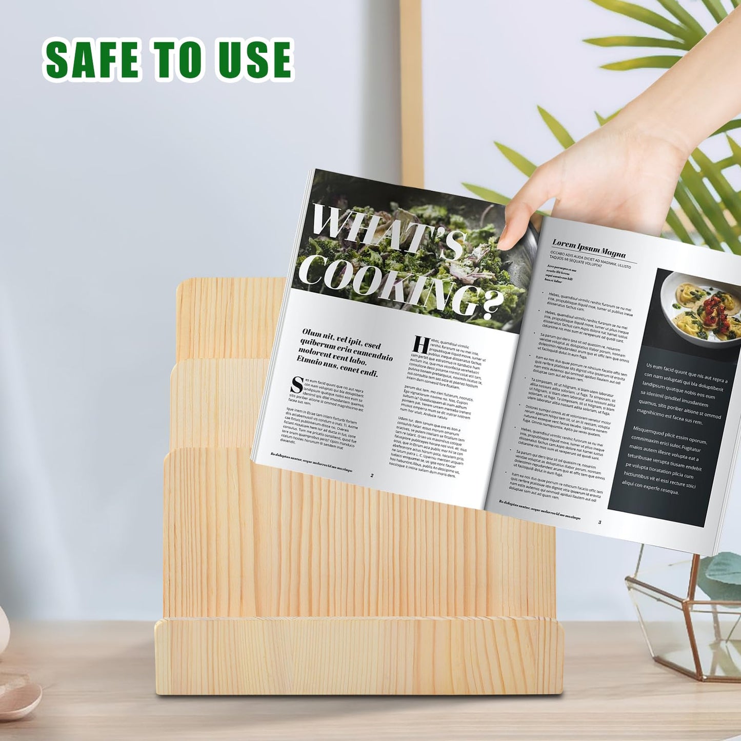 DOSTATNI 2-Piece 3-Tier Pine Wood Brochure Organizer & Display Stand - 8.5 x 11 Pamphlet/Flyer Holder, Greeting Card & Magazine Display for Desk & Counter