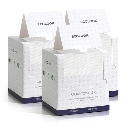 ECOLOOK Disposable Face Towel XL-10"x12" Upgraded Thick Facial Towels, Ultra