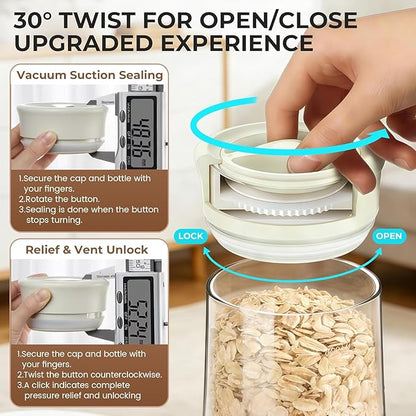 MOODTALK Overnight Oats Containers with Lids 2026 Upgrade - 17oz Glass Mason Jars- Anti-Slip Design Borosilicate Glass Storage Tank - Moisture-Proof Oat Snack Can