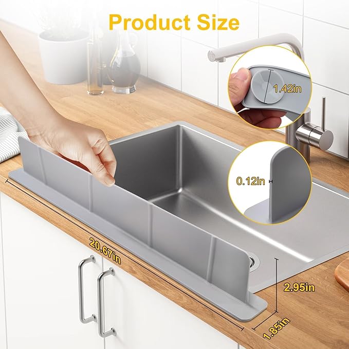 EEEKit Silicone Kitchen Sink Splash Guard, Sink Splash Protector