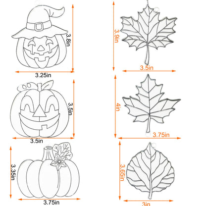 Ayhuhra 30 Sets Fall Leaf Pumpkin Suncatchers Craft Kits DIY Window Suncatchers Fall Pumpkin Arts and Crafts Activities Halloween Sun Catchers for Seniors Autumn Halloween Art Project