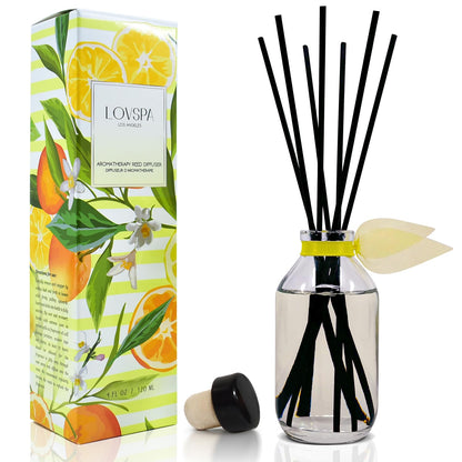 LOVSPA Reed Diffuser Set, Smoked Vanilla Scented Oil Diffuser with Sticks, Home Fragrance Accessories for Bathroom Shelf Decor, Aroma Diffusers for Home or Office Fall Decor, USA Made
