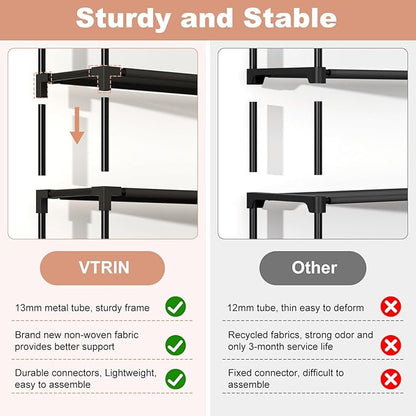VTRIN 10 Tier Shoe Rack Tall Large Capacity 50 Pair Wide Shoe Organizer