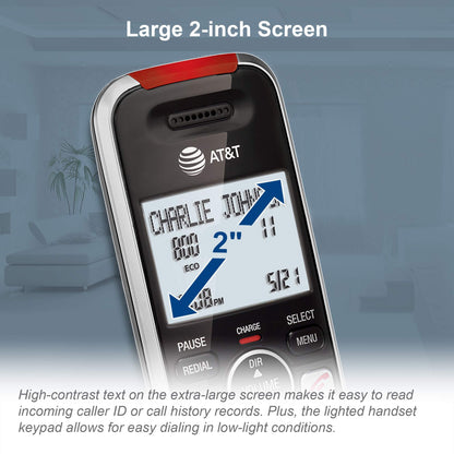 AT&T BL102-3 DECT 6.0 3-Handset Cordless Phone for Home with Answering Machine, Call Blocking, Caller ID Announcer, Audio Assist, Intercom, and Unsurpassed Range, Silver/Black