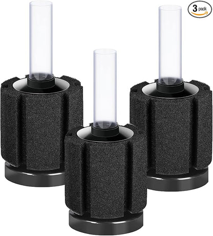 AQUANEAT 3 Pack Aquarium Bio Sponge Filter Breeding Fry Betta Shrimp Nano Fish Tank (Small up to 10Gal)
