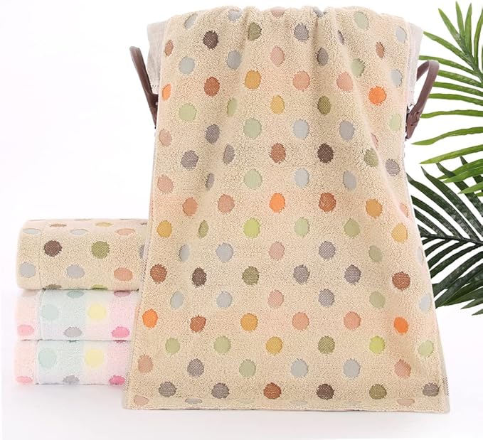 Pidada Hand Towels Set of 2 Colorful Polka Dot Pattern 100% Cotton Soft