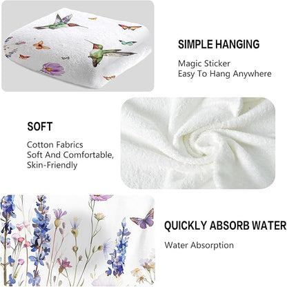 Watercolor Wildflower Floral Hand Towels