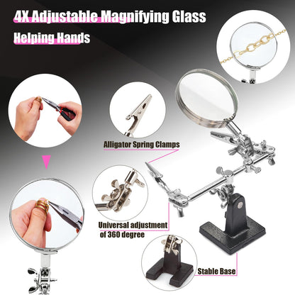 MONVICT Jewelry Making Supplies Kit with Jewelry Making Tools, Findings, Necklace Chain, Jewelry Wires, Adjustable Magnifier, Carry Bag, Meet All the Needs of Jewelry Making, Repair, Beading