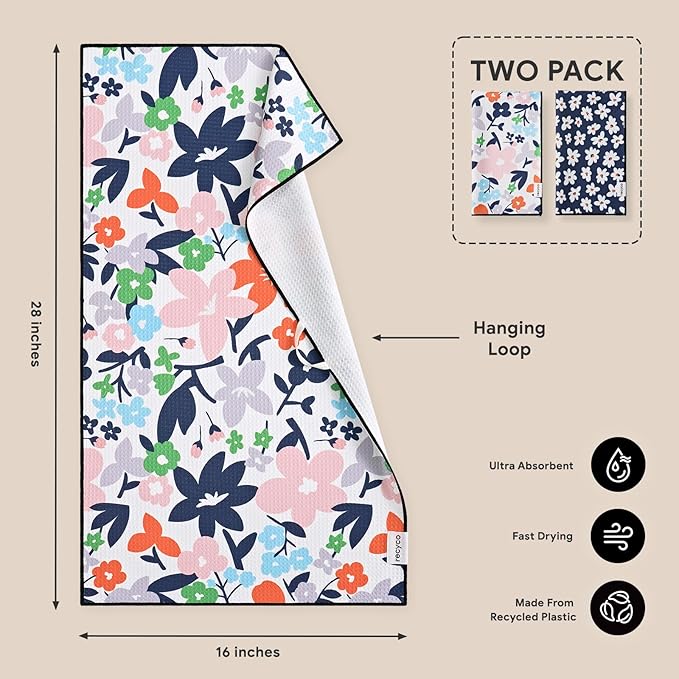 RECYCO Waffle Kitchen Towel Set of 2