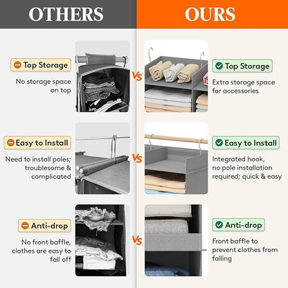 Lifewit Dual-Row Shelf Hanging Closet Organizer and Storage, Clothes Shelves
