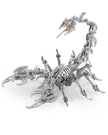Metalkitor Scorpion 3D Metal Puzzles Kits for Adults Teens – 454 Pcs – Mechanical Assembly Models – 4 Hours to Build – Ideal for Gifts and Decorations (Silver)