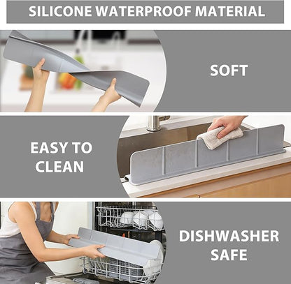 23Inch Sink Splash Guard – Extended Length & Tall Silicone Kitchen Sink Splash