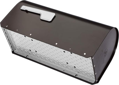 Architectural Mailboxes Sequoia Galvanized Steel Post Mount Mailbox, Compatibility Code G, 5560RZ-SR, Rubbed Bronze, Large Capacity | Galvanized steel build for outside with rust-resistant powder-coat finish and a magnetic door closure. USPS approved.