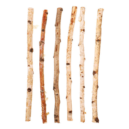 Natural Birch Wood Sticks 15.75 Inch Craft Sticks for DIY Projects Home Decoration Floral Arrangements and Holiday Crafts 6Pcs