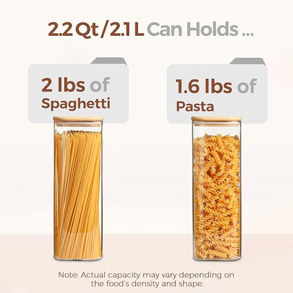 ComSaf Glass Spaghetti Pasta Storage Containers