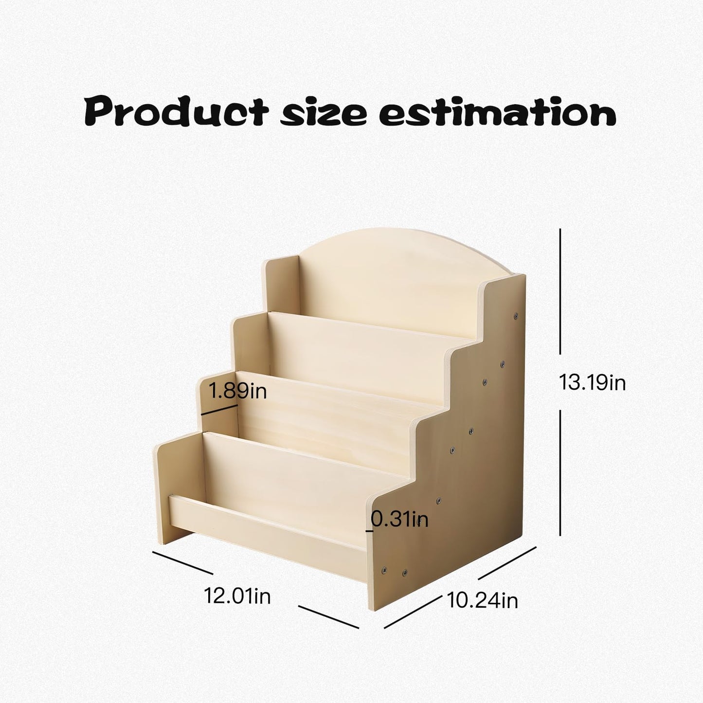 ZHIYUEJING 4-Tier Wooden Greeting Card Display Stand, Sticker Card Display Stand & Postcard Holder,Greeting Card Organizer,Retail Counter Rack for Brochures, Photos, &Stationery