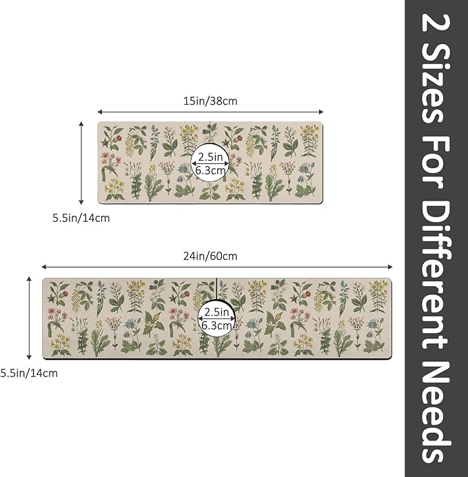 24" X 5.5" Kitchen Sink Splash Guard Faucet Mat Floral Super Absorbent Fast