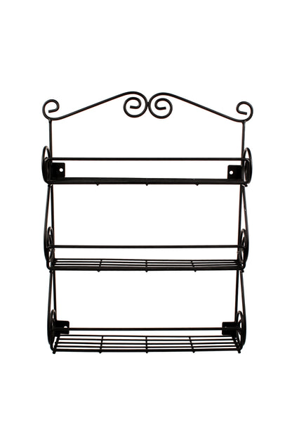 Spectrum Diversified Scroll Wall-Mounted Traditional Spice Rack Organizer for Cabinet & Kitchen, 3-Tier, Beauty & Nail Polish, 43710