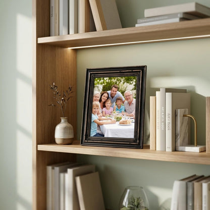 Bamber Wood 8x10 Picture Frames Set Black Rustic Wooden Vintage Retro Photo Frame for Wall and Tabletop Wedding Family, Pack of 3
