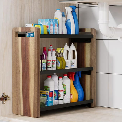 Bathroom Counter Organizer,Bathroom Counter Shelf,Bathroom Organizers,Organizers and Storage,Under Sink Organizer,Cologne Organizer For Men,Cologne Cabinet,Vanity Shelf(Acacia 3 Tier)