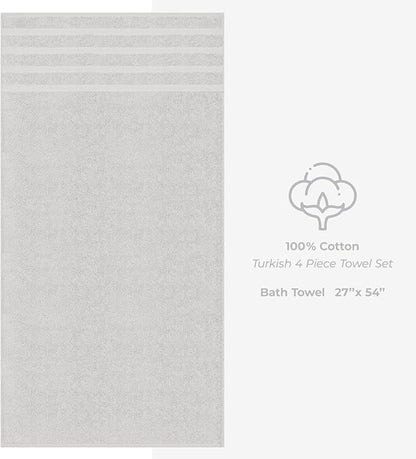 American Soft Linen Luxury 4 Piece Bath Towel Set, 600 GSM 100% Cotton Turkish