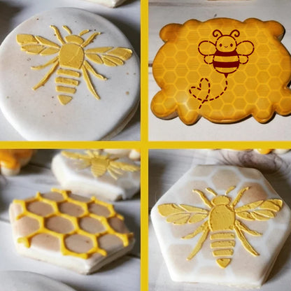 Bee Honeycomb Stencil, Reusable Bee Stencils for Painting on Wood Signs Furniture DIY Crafts Wall Canvas Fabric Plastic Drawing Template Hexagon Paint Wood Burning Stencils (bee)