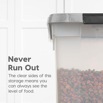 IRIS USA Airtight Dog Food Storage Container, WeatherPro, Removable Wheels