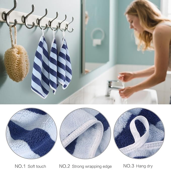 SINLAND Microfiber Facial Cloths Fast Drying Washcloth 12inch x 12inch