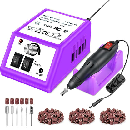 LAVAED Professional Nail Drill Electric Nail File Kit, Nail Filer Electric with 156pcs Sanding Bands and Nail Dril Bits for Acrylic, Gel Nail Manicure and Pedicure, Pink