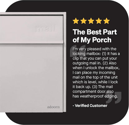 Adoorn Lockable Wall Mount Mailboxes for Outside - Large Anti-Theft Locking Mailbox for Letters - Weatherproof Construction - Durable Steel - 18.5" H x 15" L x 7.5" D - Sandstone