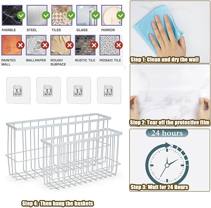 2 Pack Aluminum Foil and Plastic Wrap Organizer,Wall Mounted Cabinet Door Organizer,Kitchen Pantry Organizers and Storage,Wrapping Paper Shelf for Sandwich, Freezer, Ziplock Bag, White