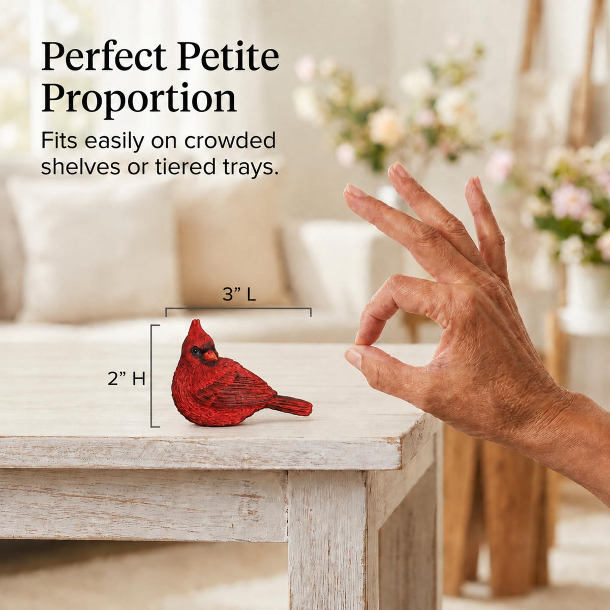 The Bridge Collection Mini Cardinal Figurine- Red Memorial Bird Decor