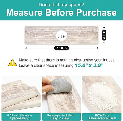 Small Diatomite Kitchen Sink Faucet Mat Water Absorbing Stone Tray Quick Drying