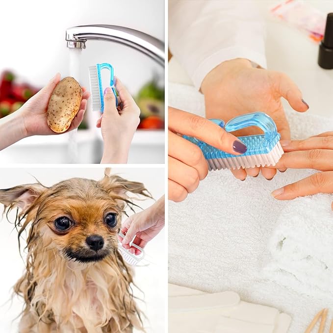 Handle Grip Nail Brush, Hand Fingernail Brush Cleaner Scrubbing Kit Pedicure