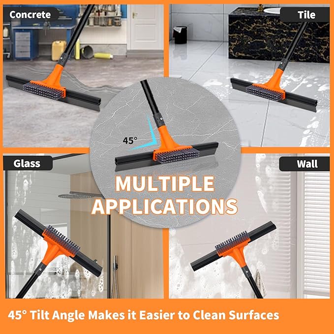 Rubber Floor Squeegee for Concrete Tile Floor, Large Water Squeegee Heavy Duty