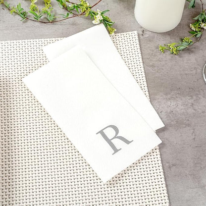 Luxenap 15.8 X 7.9 Inch Linen-Feel Guest Towels, 2000 Lettered Hand Towels