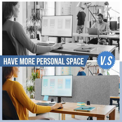 Yaomiao 4 Pack Acoustic Desk Divider Soundproof Desk Privacy Panel Freestanding Partitions Sound Absorbing Divider for Office Reduce Noise and Visual Distractions 47.3" x 16"(Light Gray)