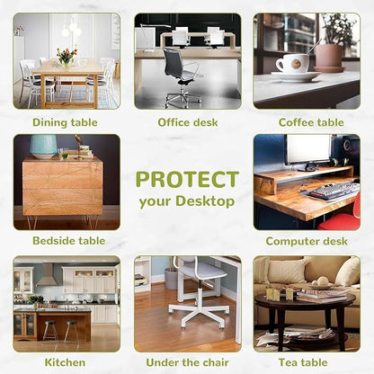 38 x 60 Inch Clear Table Cover Protector, 1.5mm Plastic Table Cover, Waterproof Table Pad for Dining Room, Kitchen, Office
