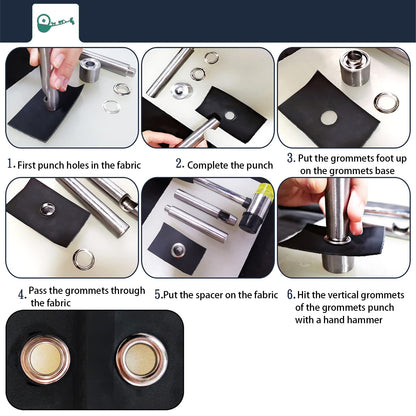 Yosoo Health Gear 2mm Grommets Kit, Eyelets Punch Kit Plated Copper Metal Grommets Eyelets Shoelaces Leather Belts Eye Buckles