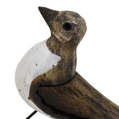 Veclotch Wood Seagull Figurine Nautical Decoration, Rustic Sea Bird Statue Nautical Beach Theme Seabird Sculpture Table Top Decor for Living Room Bathroom Home Decor