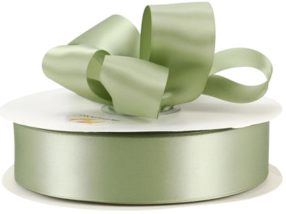 HUIHUANG Sage Green Satin Ribbon 1-1/2 inch x 100 Yards Green Double-Faced Satin Ribbon for Flower Bouquet, Gift Wrapping, Eternal Roses, DIY Crafts, Bridal Shower Wedding Decor