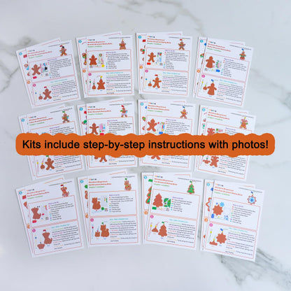 Winlyn 24 Sets 12 Designs Christmas Craft Kits Winter Crafts DIY Gingerbread Man Xmas Tree Ornaments Decorations Festive Foam Stickers Arts and Crafts Kids Holiday Classroom Activities Party Favors