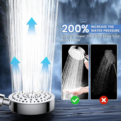 FEELSO Filtered Shower Head with Handheld, 6 Spray High Pressure ALL METAL Shower Head with Filters for Hard Water - Remove Chlorine, Reduce Dry Itchy Skin, Extra-long 72" Hose and Brass Holder