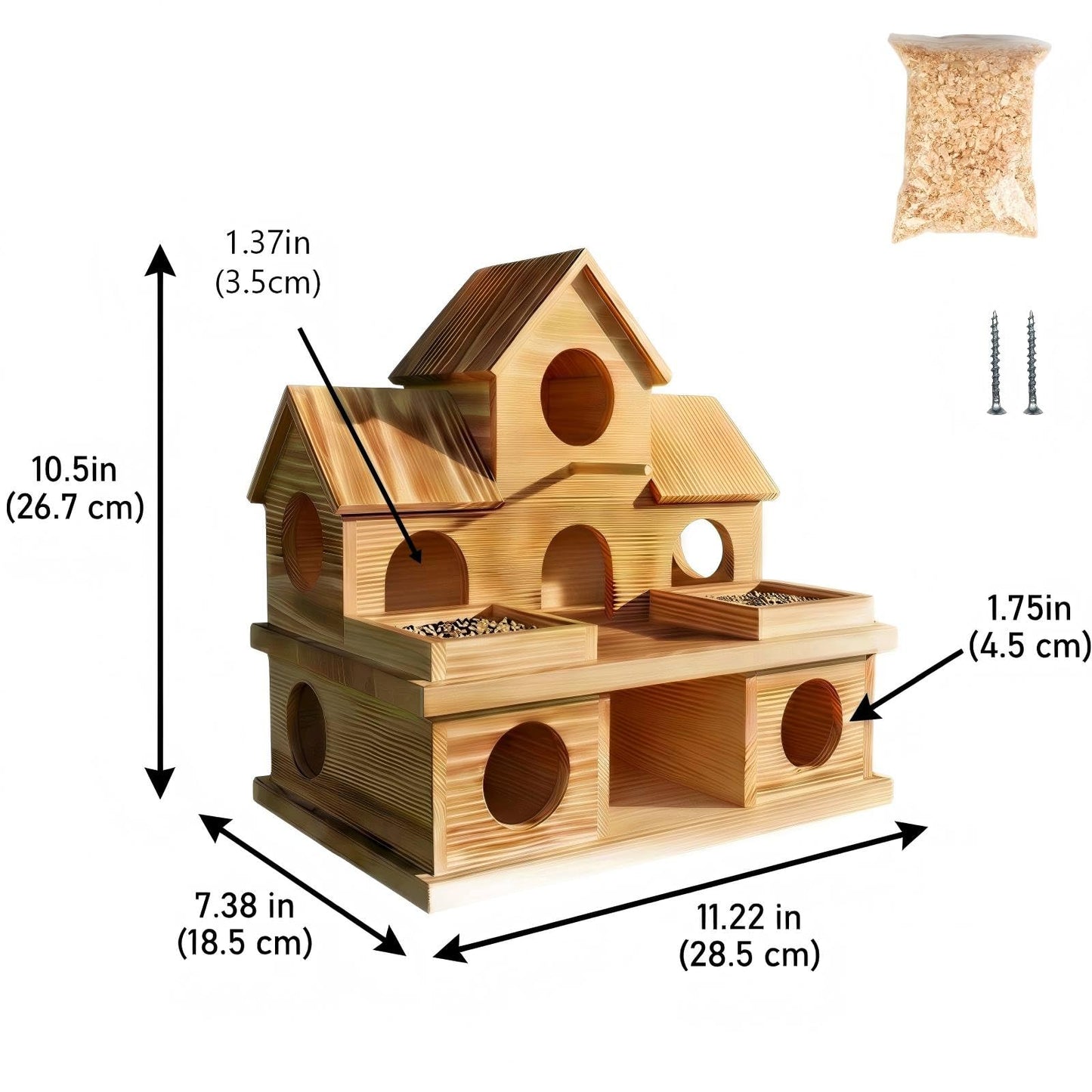 Zxweqr Bird Houses for Outside with External Feeder – Lightly Charred Hanging Birdhouse for Flocking & Nesting – Suitable for Finches, Bluebirds, Cardinals – Perfect for Garden, Patio, Backyard Decor
