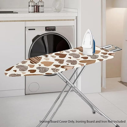 Leopard Hearts Ironing Board Cover Resist Scorching Cover Heavy Duty Padded
