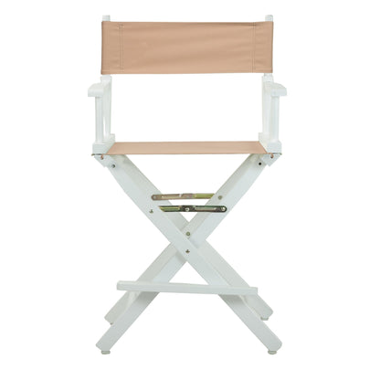 Casual Home 24" Director's Chair White Frame with Tan Canvas, Counter Height