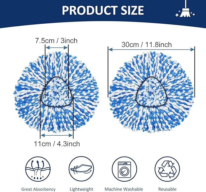 Spin Mop Head Replacements Compatible
